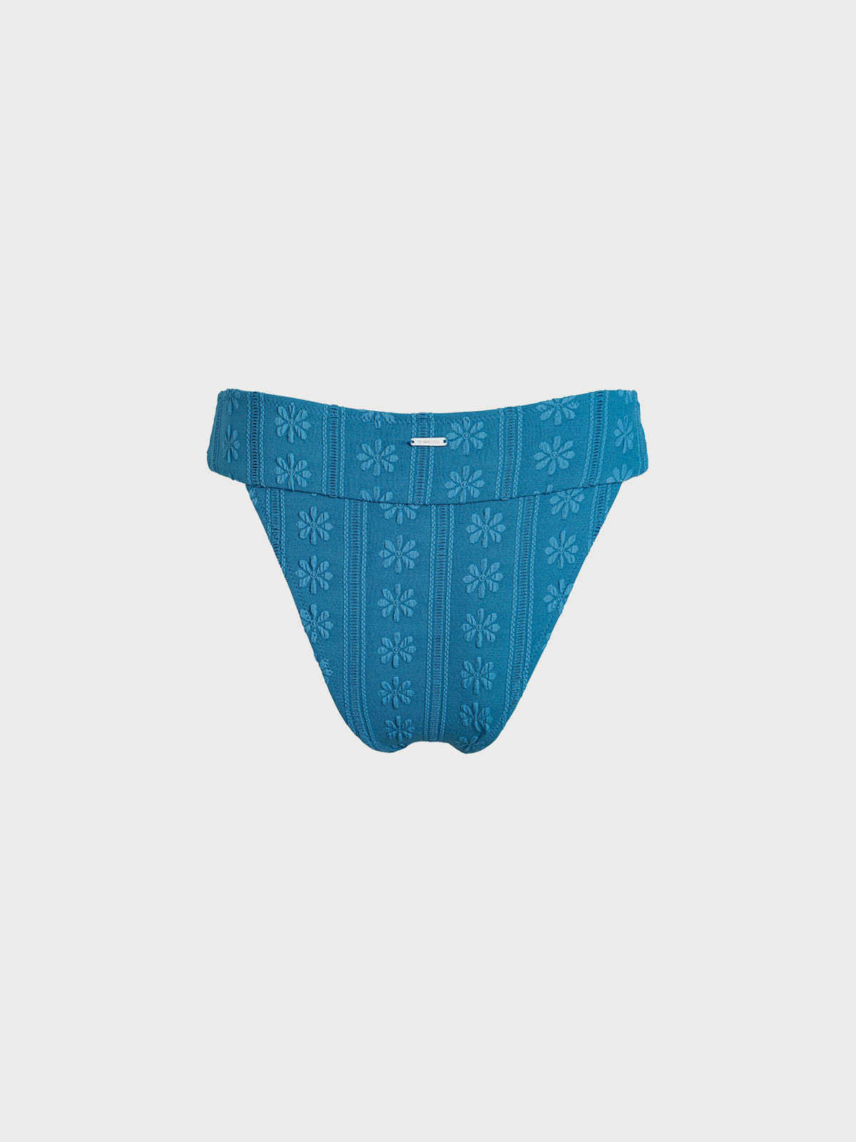 Blue Floral Jacquard Bikini Bottom