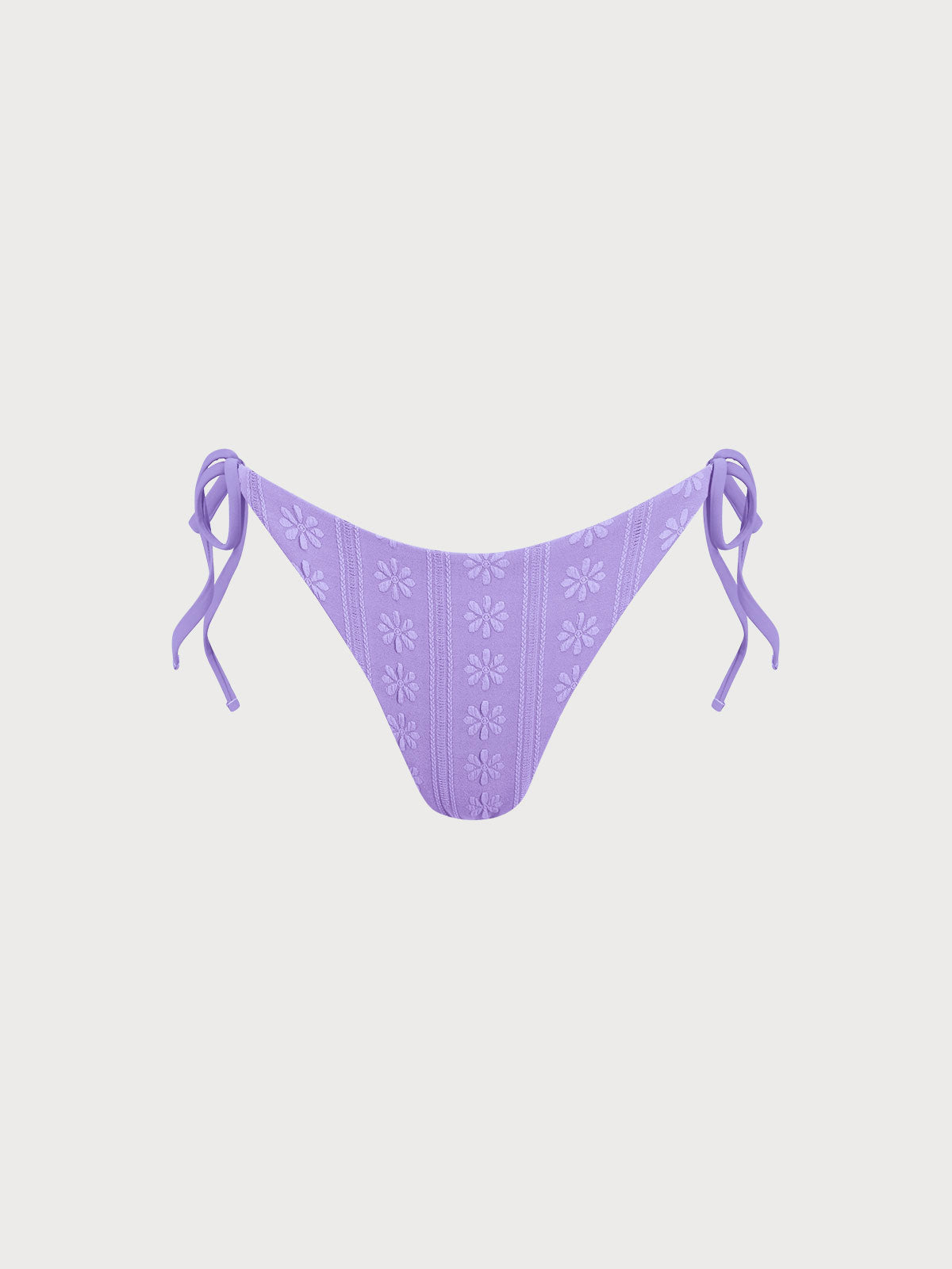 Purple Jacquard Tie Bikini Bottom