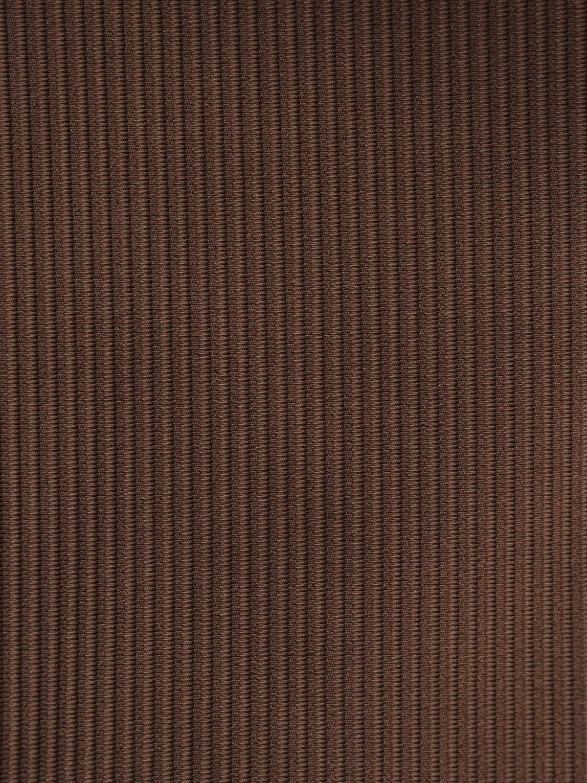 Brown Ribbed Contrast V-Cut Bikini Bottom