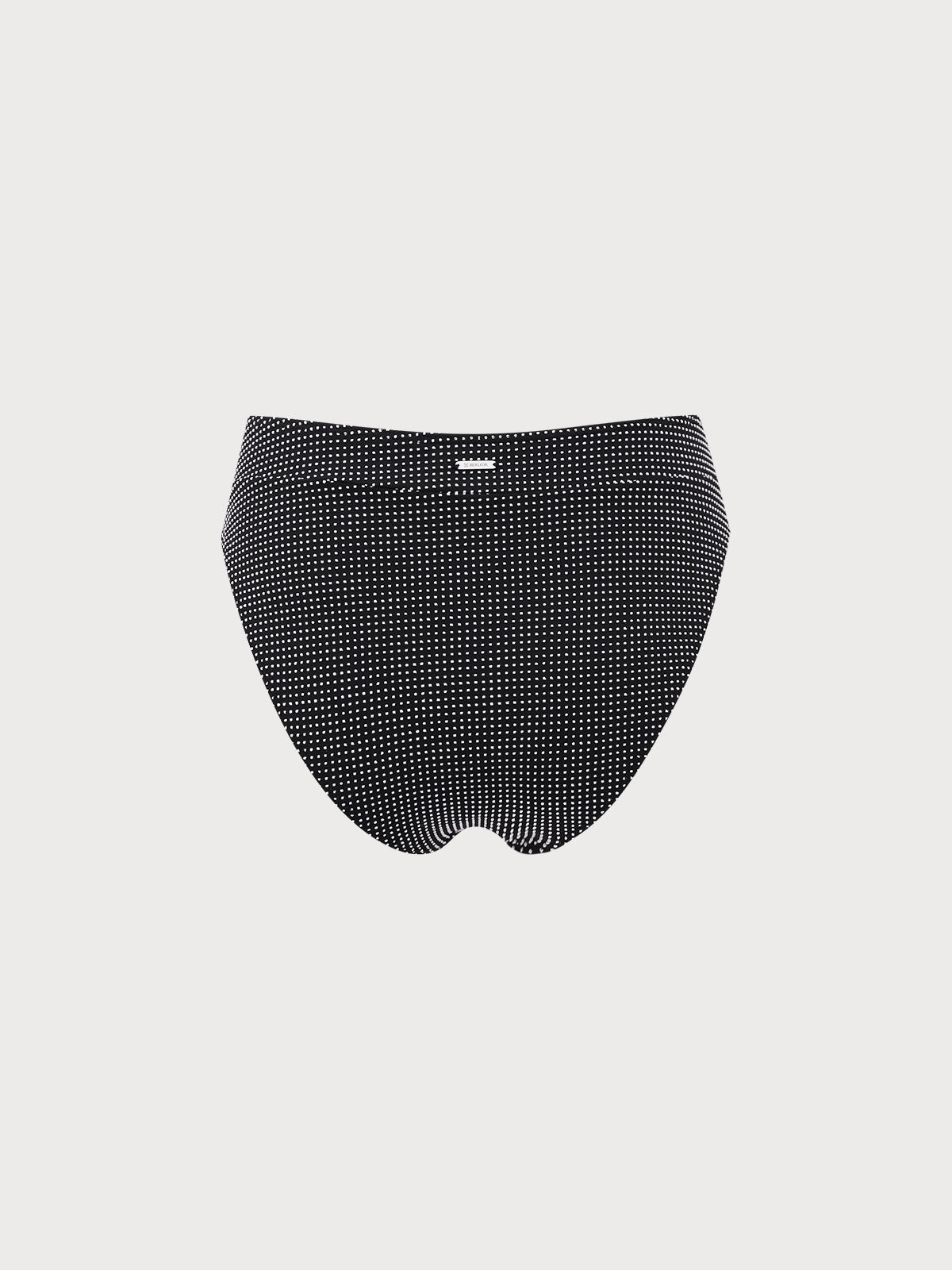 Black Polka Dot High Waisted Bikini Bottom