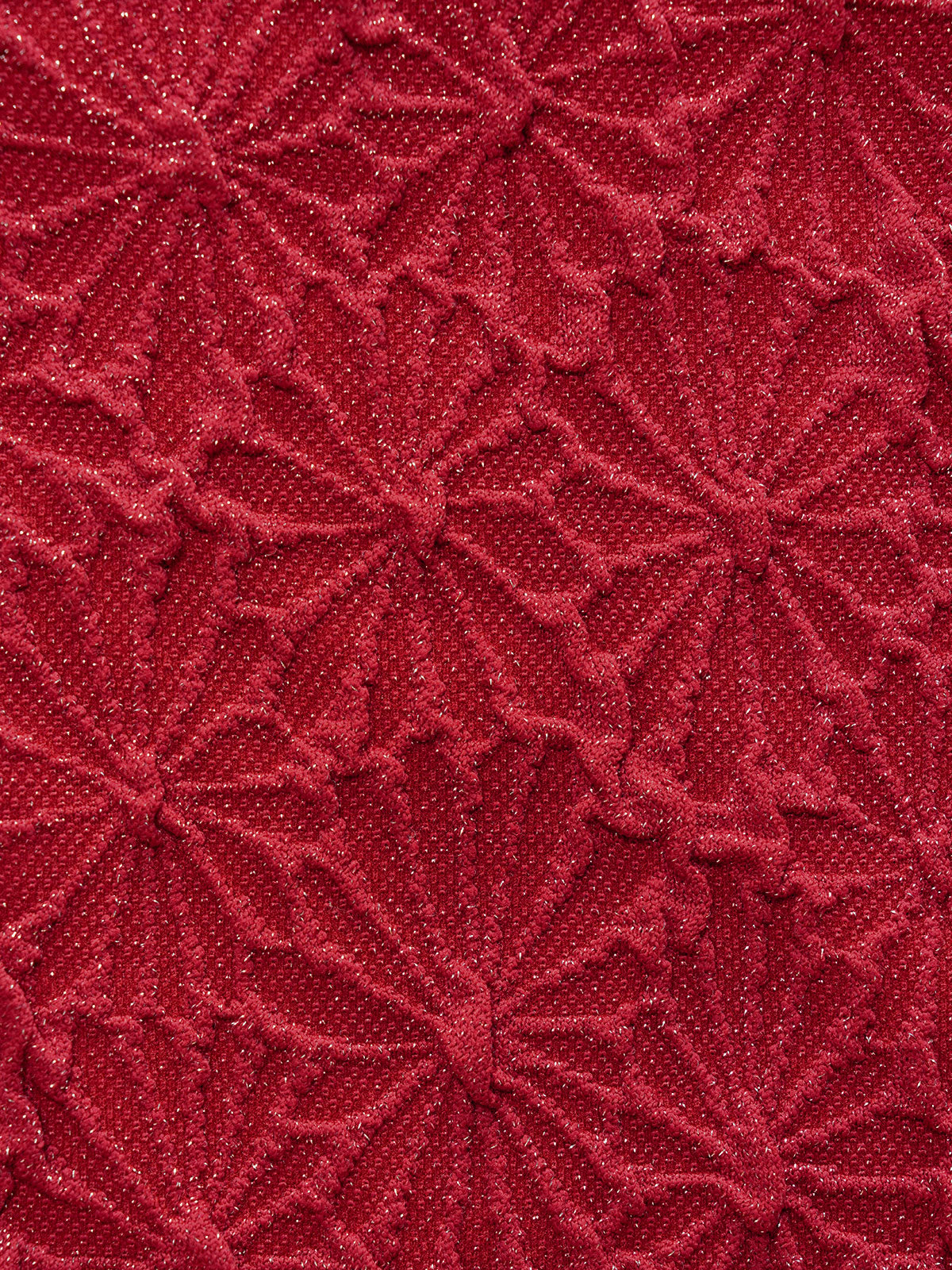 Wine Red Textured O-Ring Bikini Bottom