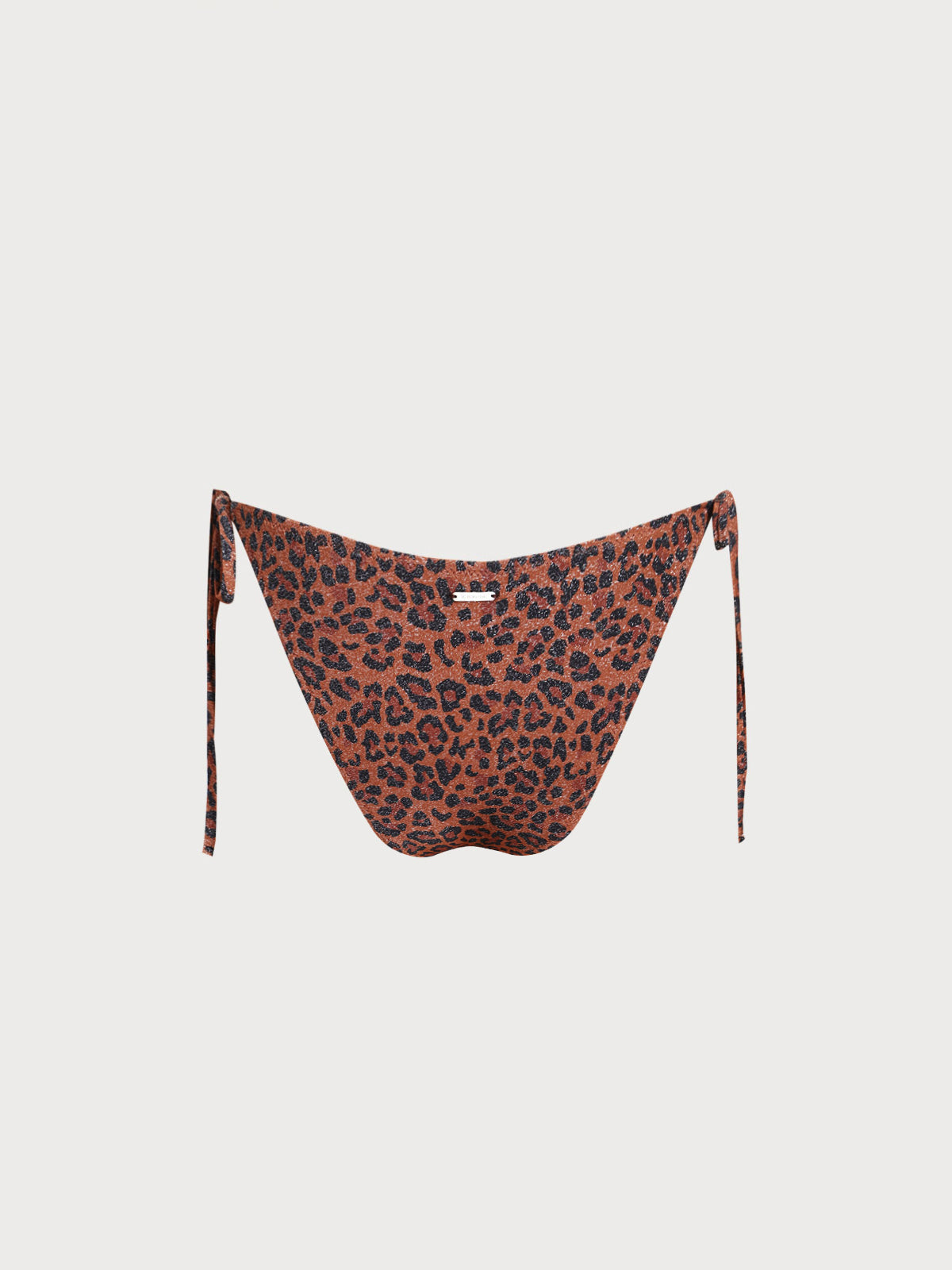 Leopard Print Lurex Tie Bikini Bottom