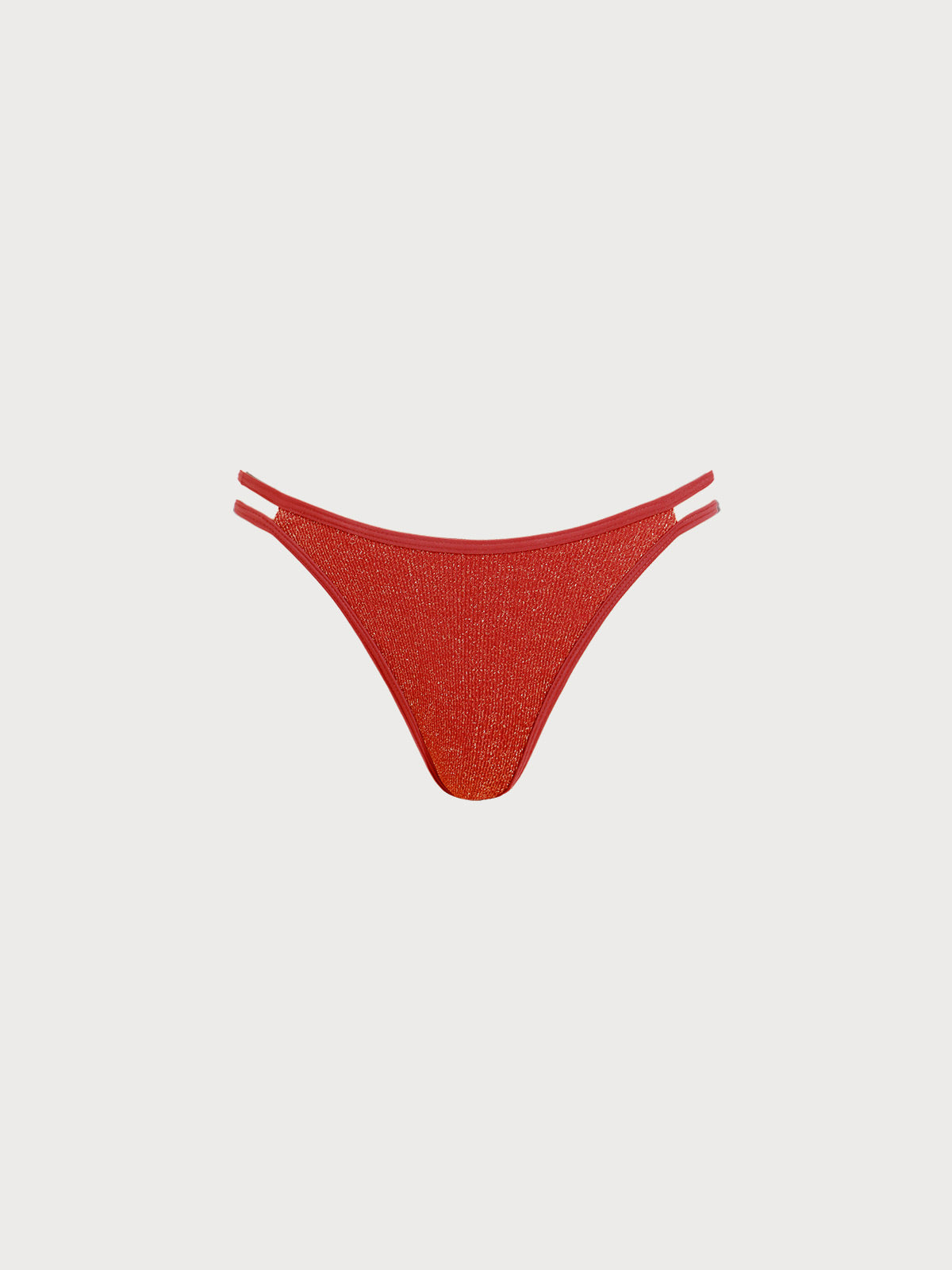 Red Cutout Glitter Bikini Bottom