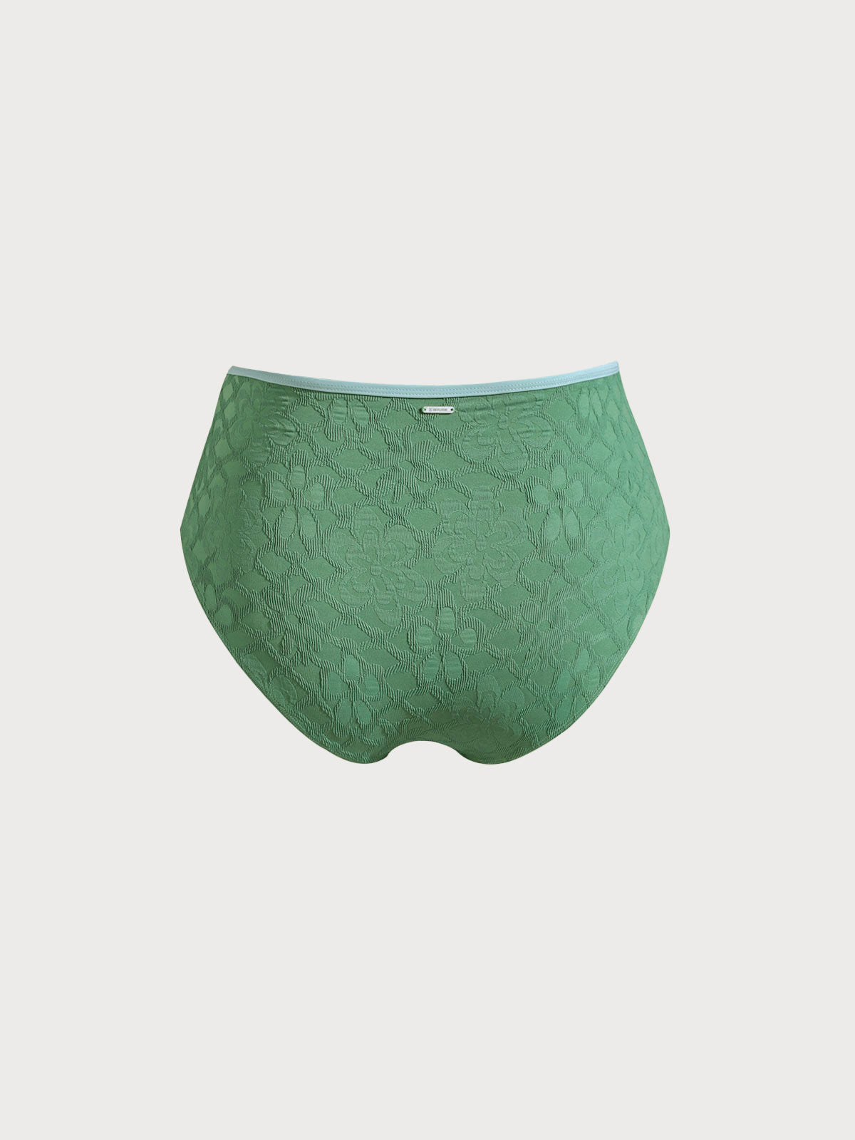 Dark Green Contrast Plus Size Bikini Bottom