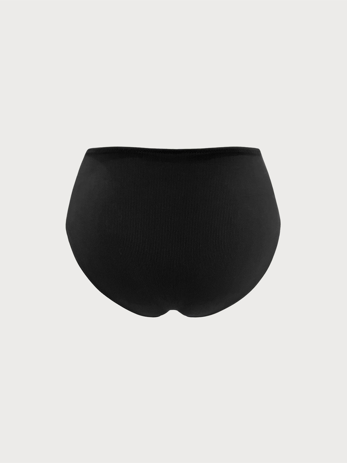 Black Solid Plus Size Bikini Bottom