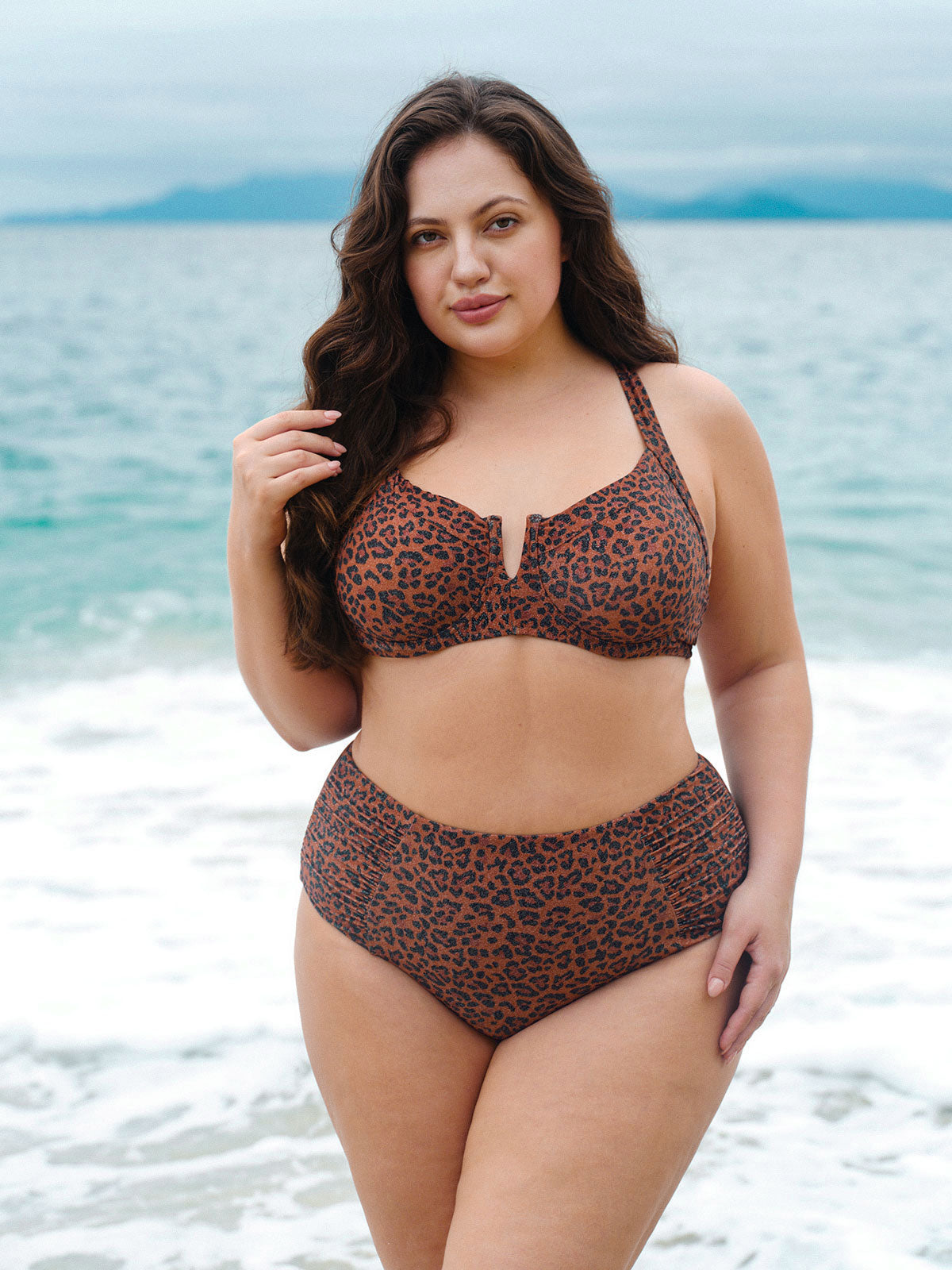 Leopard Print Plus Size Bikini Bottom