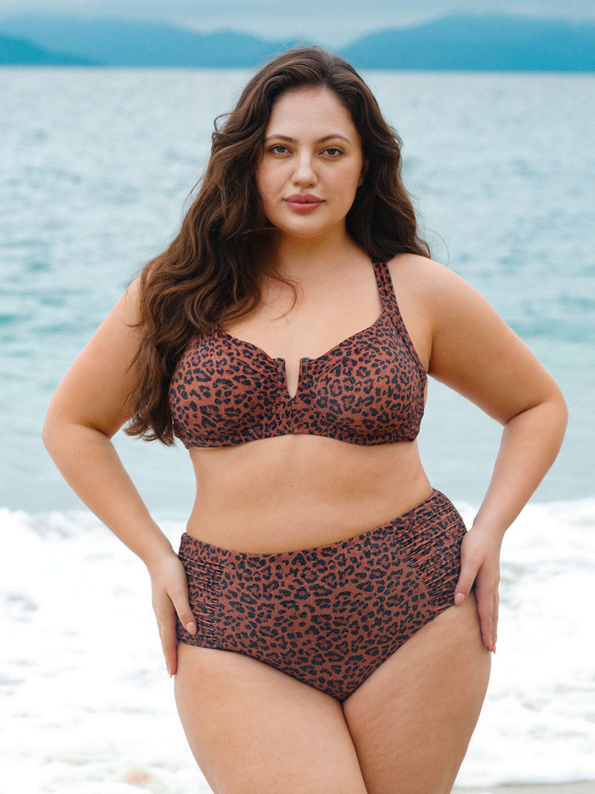 Leopard Print Plus Size Bikini Bottom