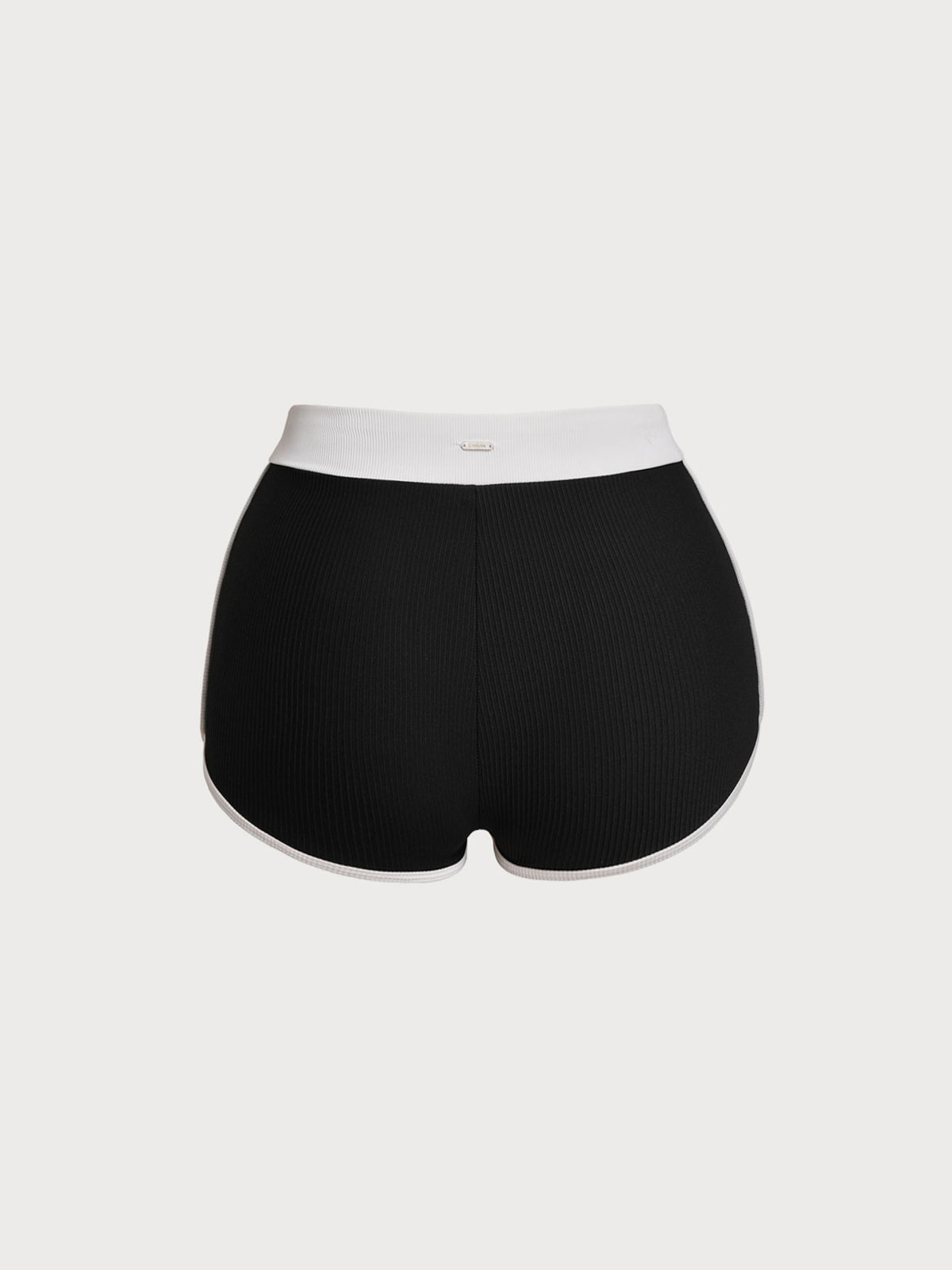 Black Contrast Full Coverage Plus Size Bikini Bottom