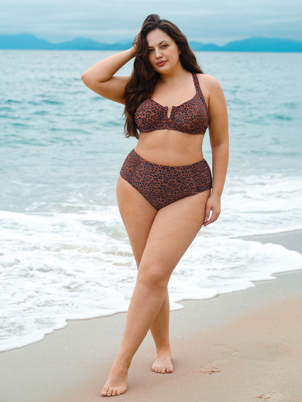Leopard Print Plus Size Bikini Bottom