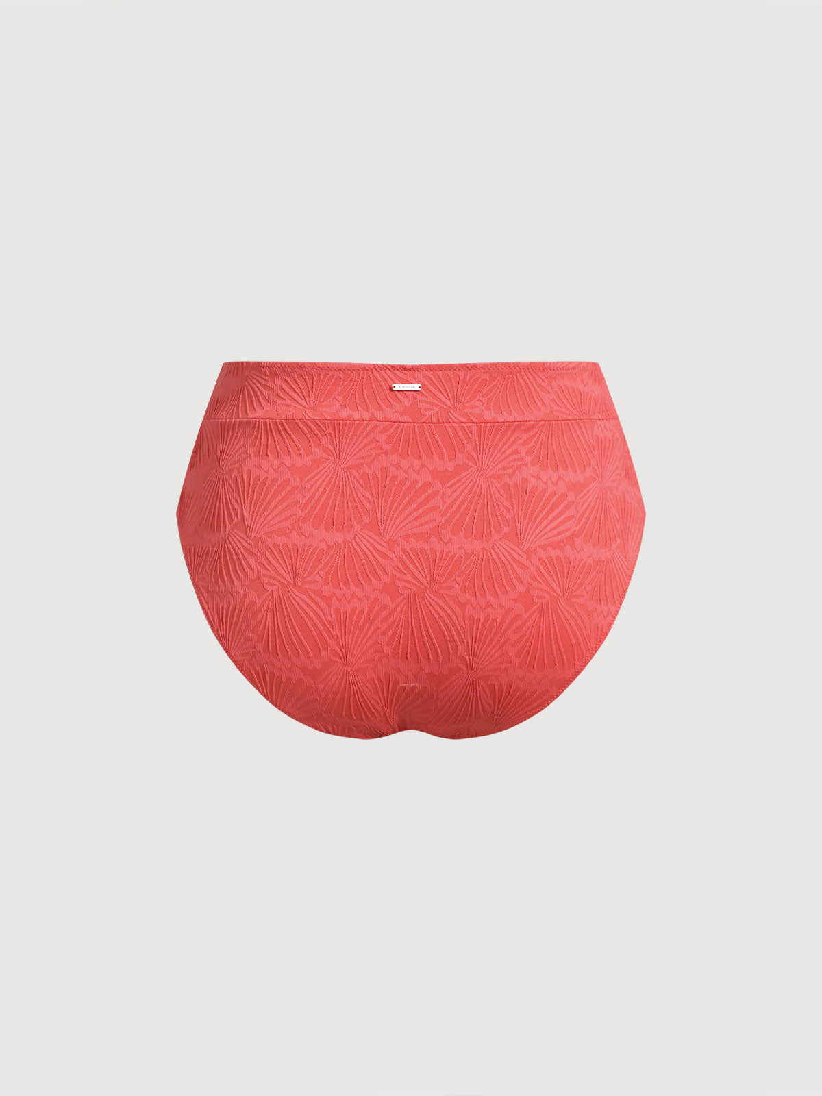 Red Jacquard V Cut Plus Size Bikini Bottom