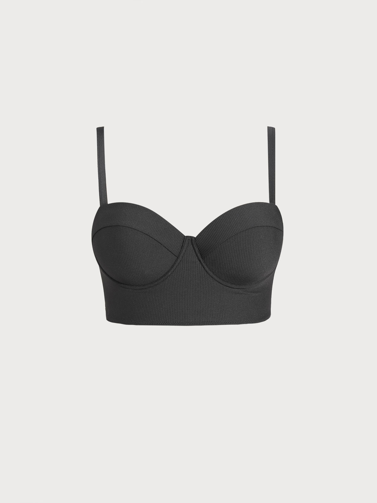 Black Underwire Strappy Plus Size Bikini Top