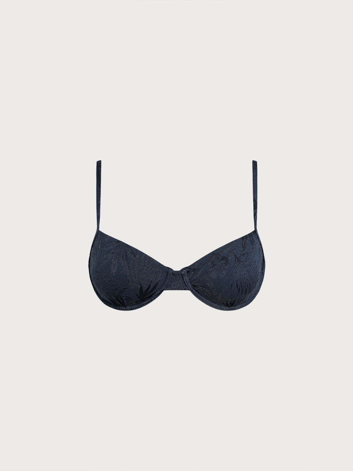 Shimmering Blue Textured Underwire Bikini Top