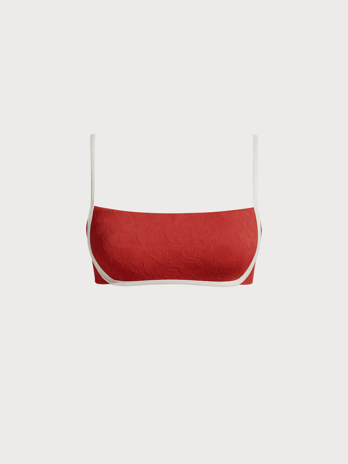 Brick Red Jacquard Bikini Top