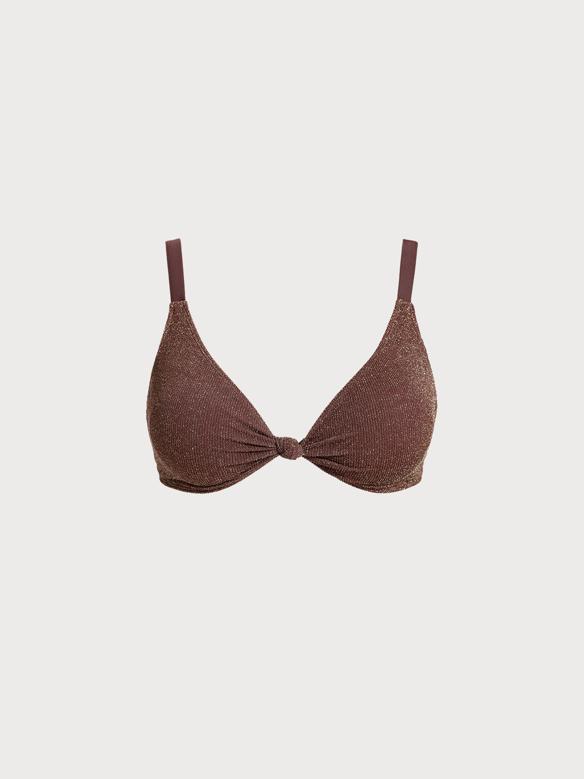 Dark Coffee Shimmer Plus Size Bikini Top