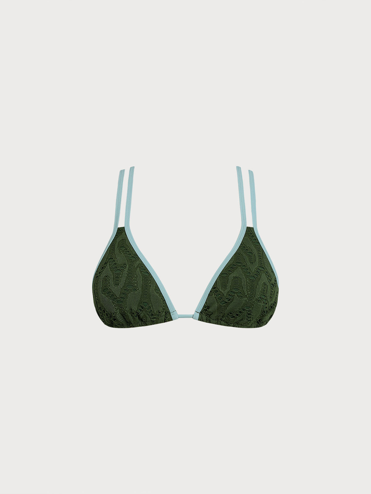 Dark Green Triangle Cutout Bikini Top