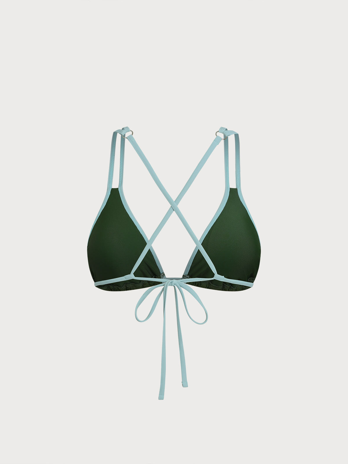 Dark Green Triangle Cutout Bikini Top
