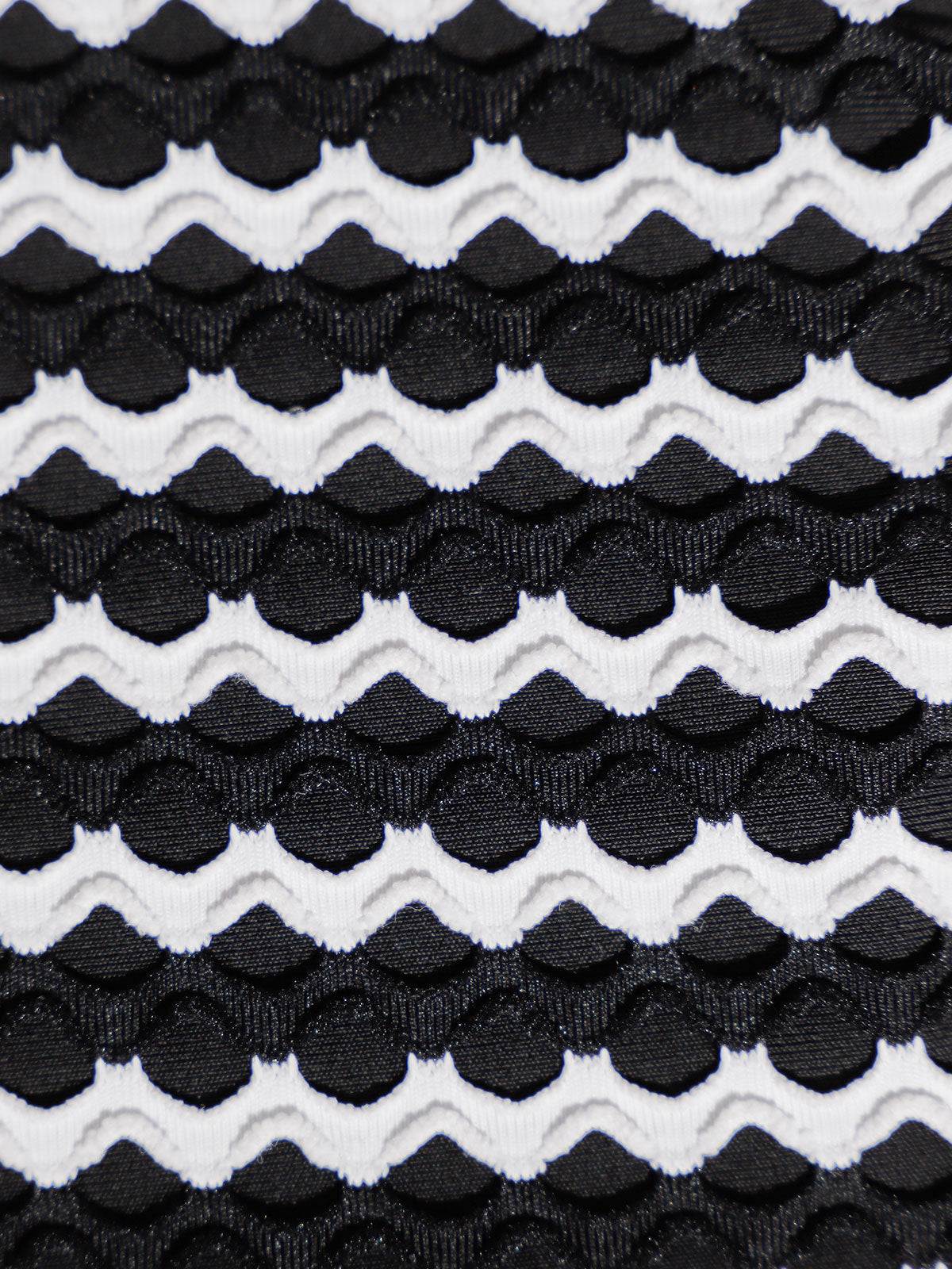 Black Geometric Textured O-Ring Bikini Top