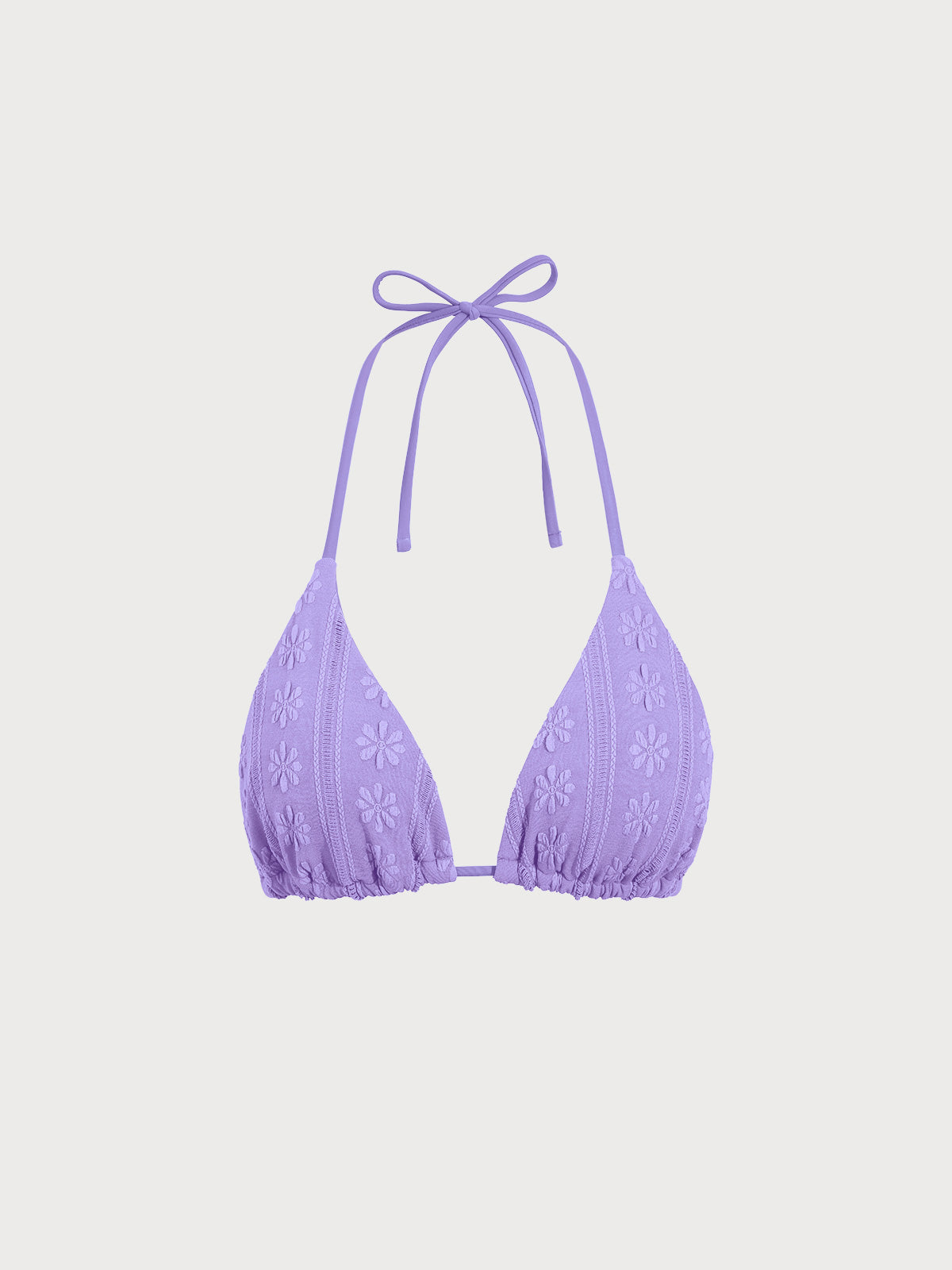 Purple Jacquard Halter Bikini Top