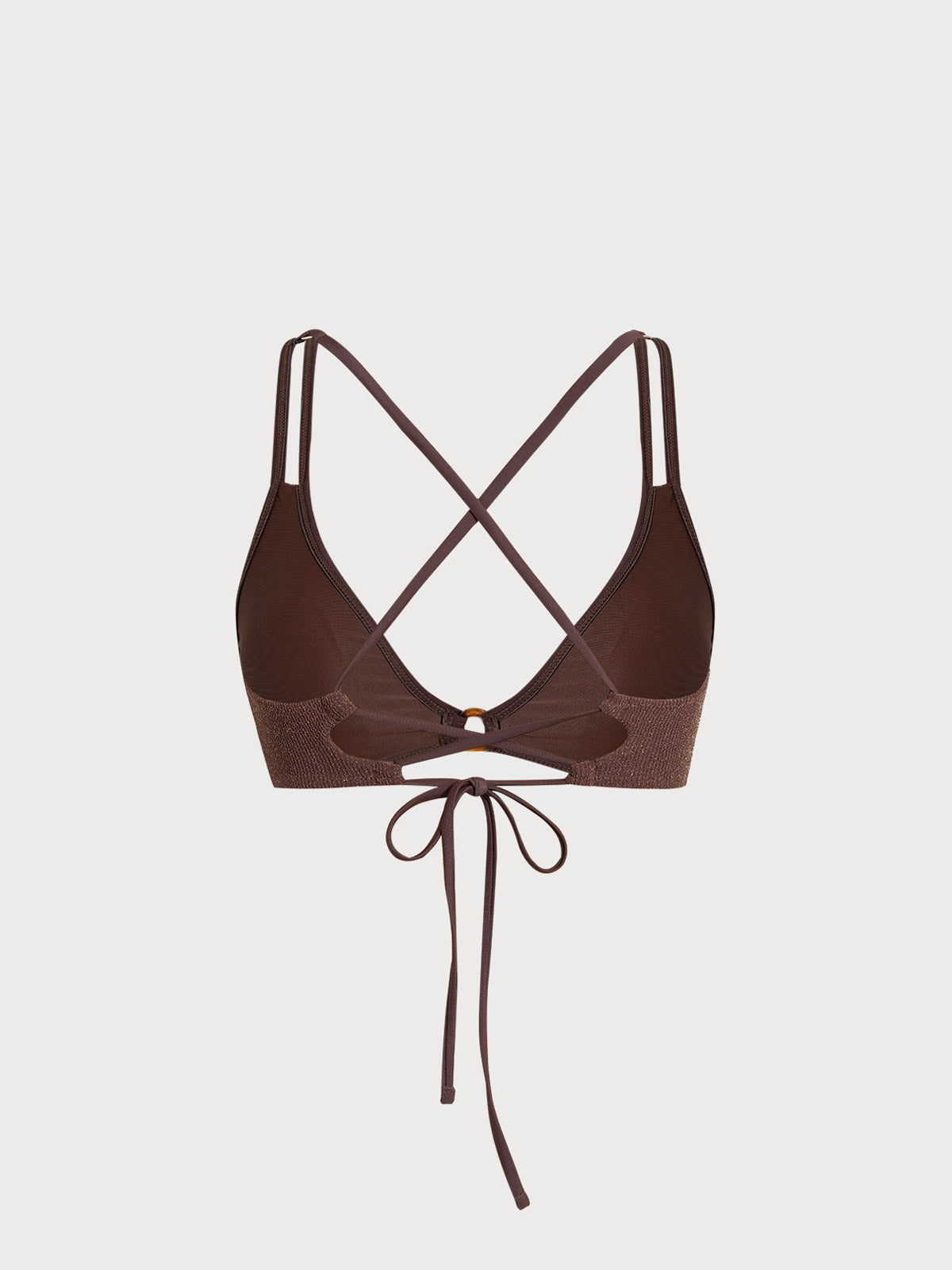 Dark Coffee O-Ring Strappy Bikini Top