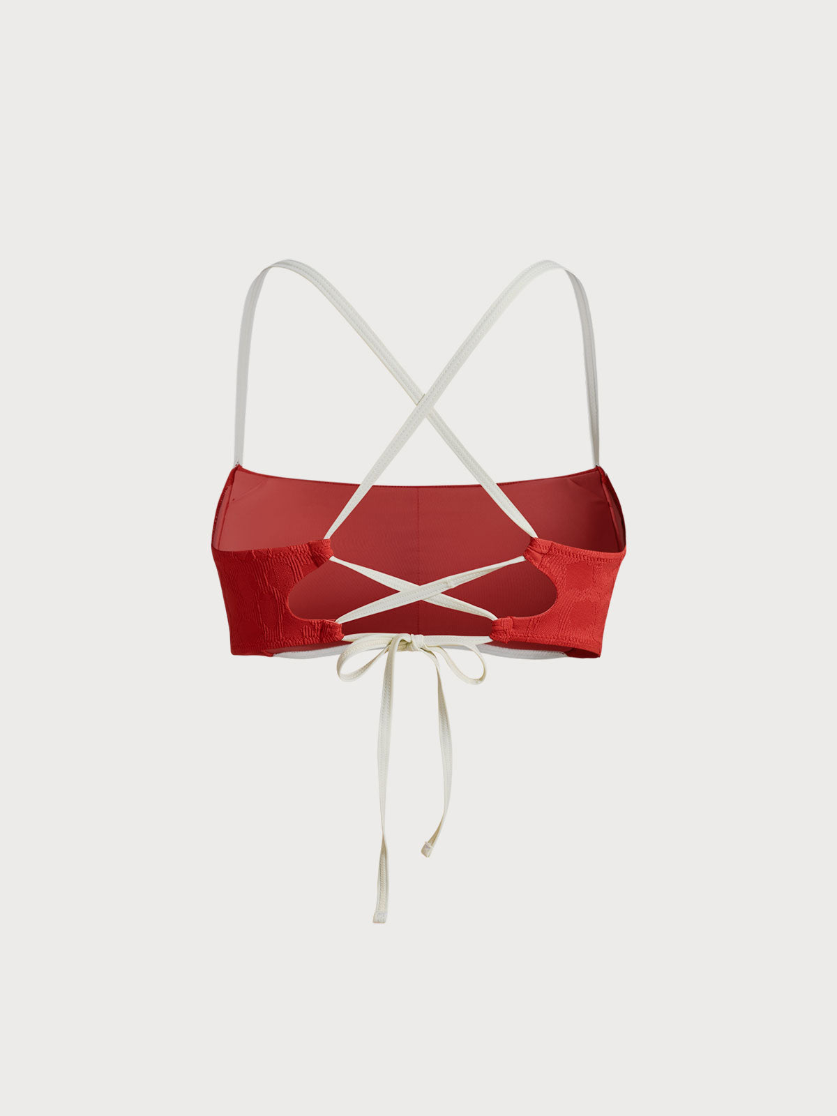 Brick Red Jacquard Bikini Top
