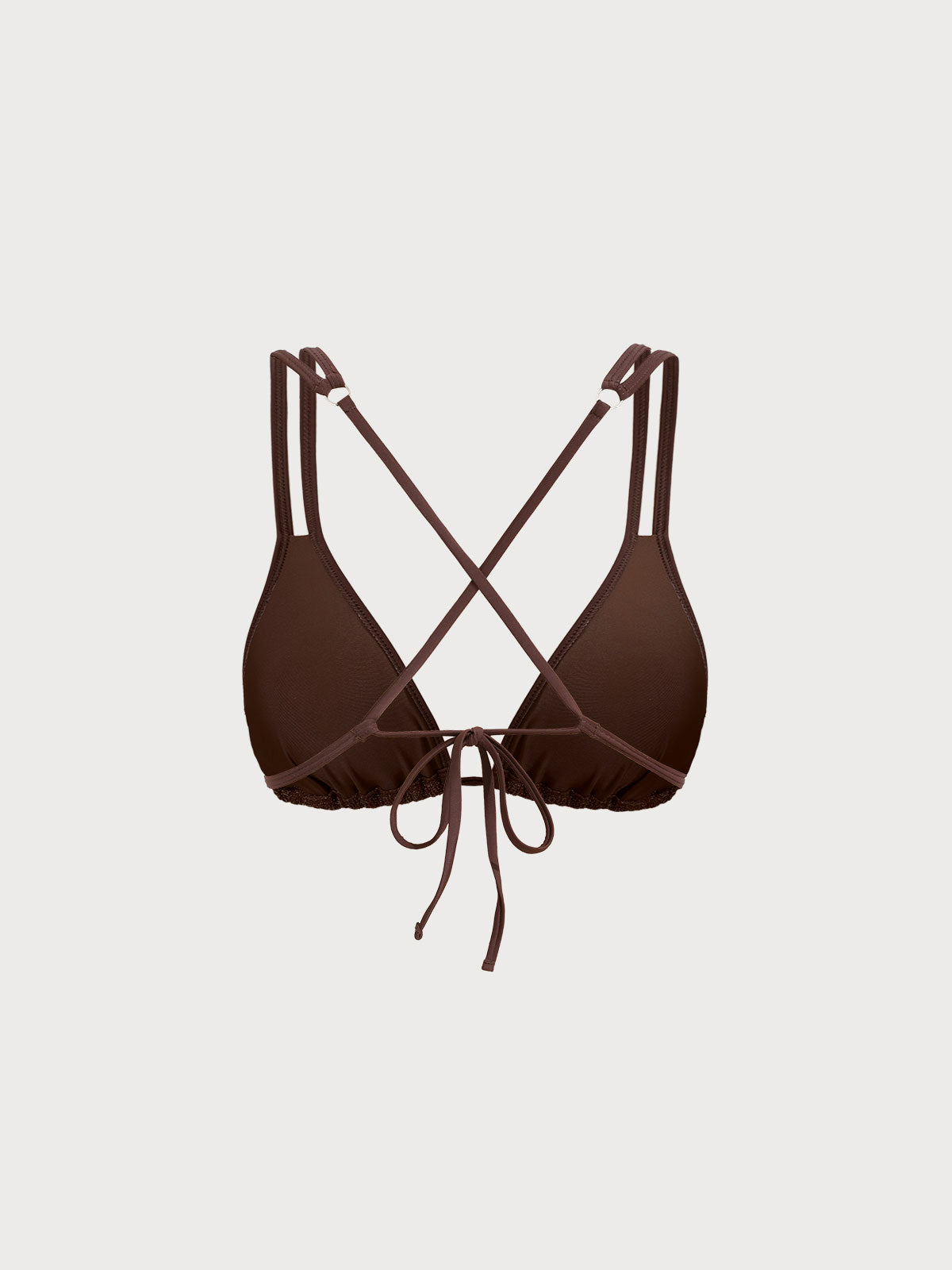 Dark Coffee Strappy Bikini Top