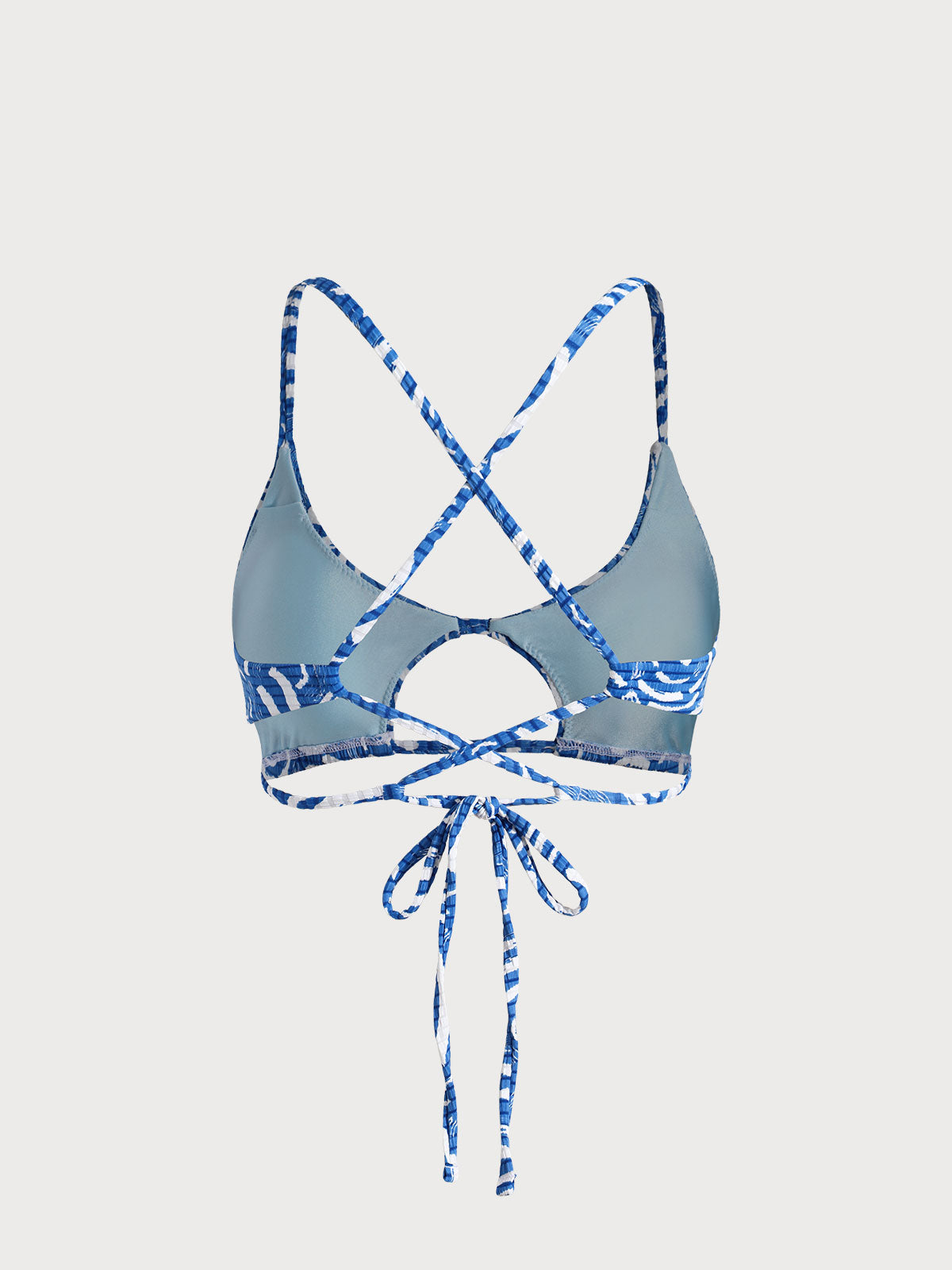 Blue Wave Cut Out Bikini Top