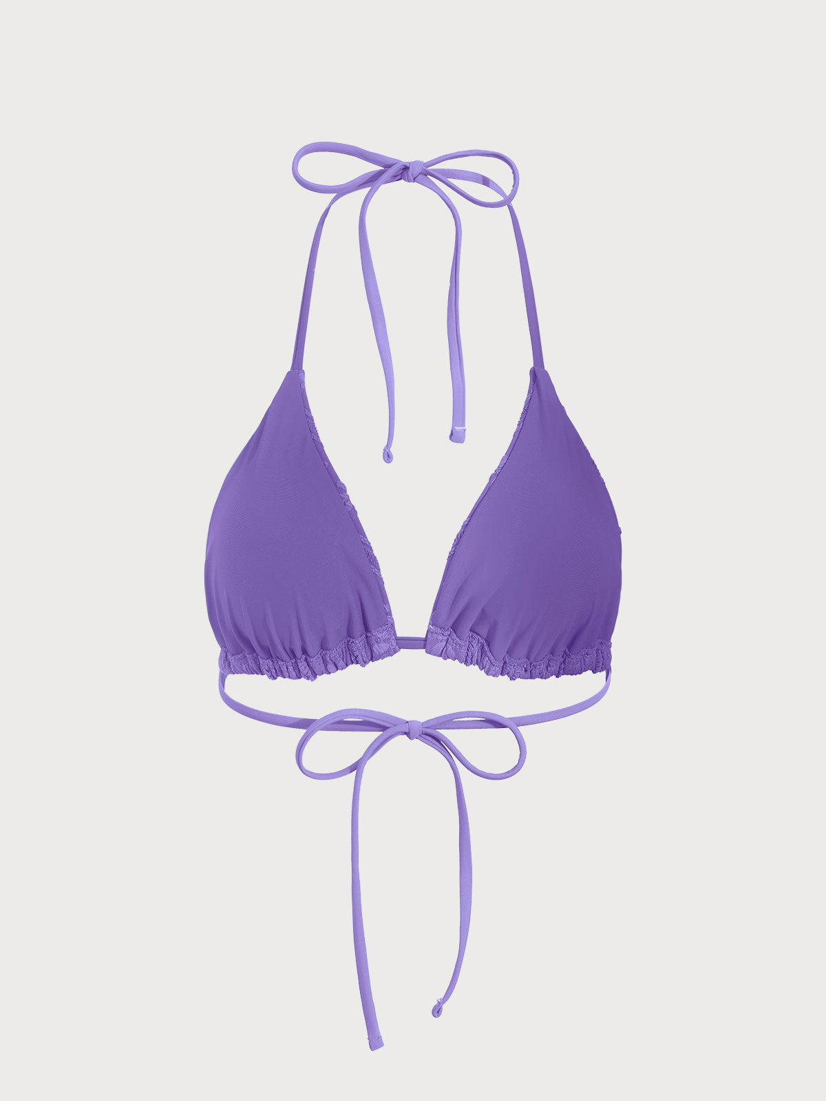 Purple Jacquard Halter Bikini Top