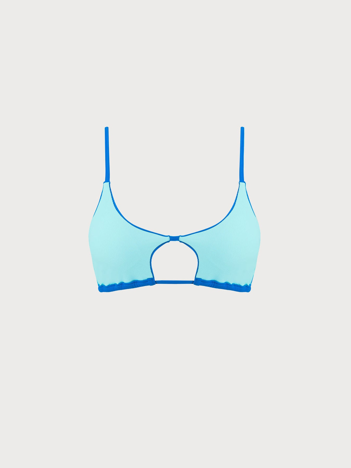 Blue Cutout Reversible X Cross Bikini Top