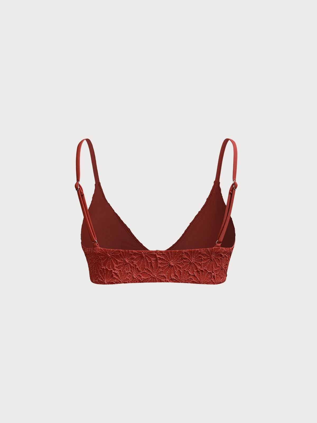 Orange O-Ring Textured Bikini Top
