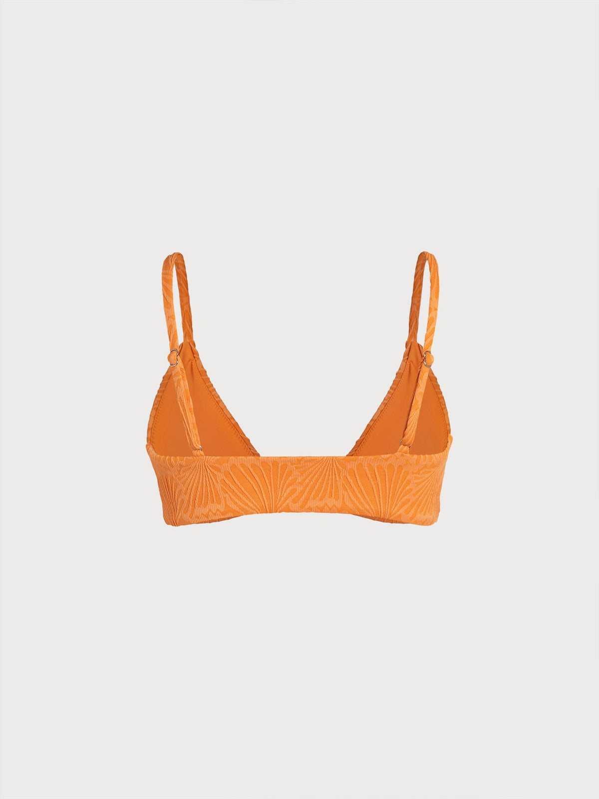 Orange Jacquard O-Ring Bikini Top