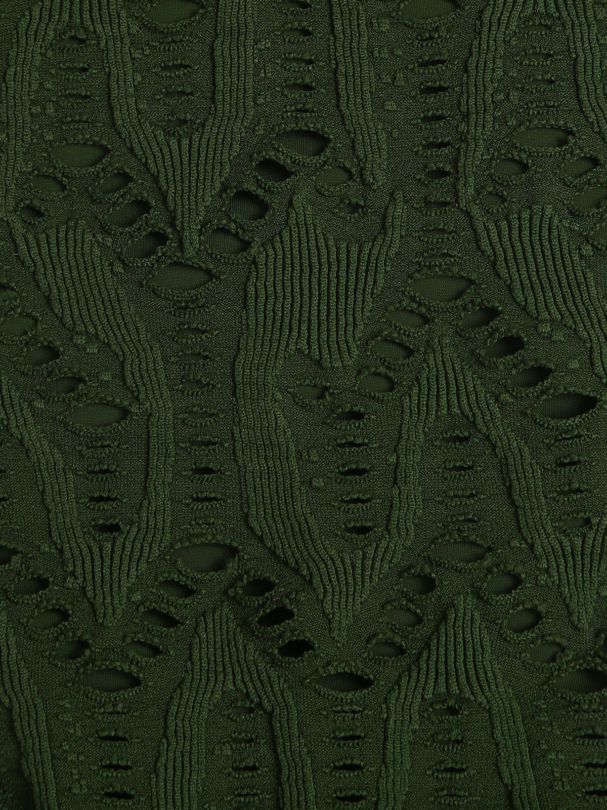 Dark Green Textured Cutout Bikini Top