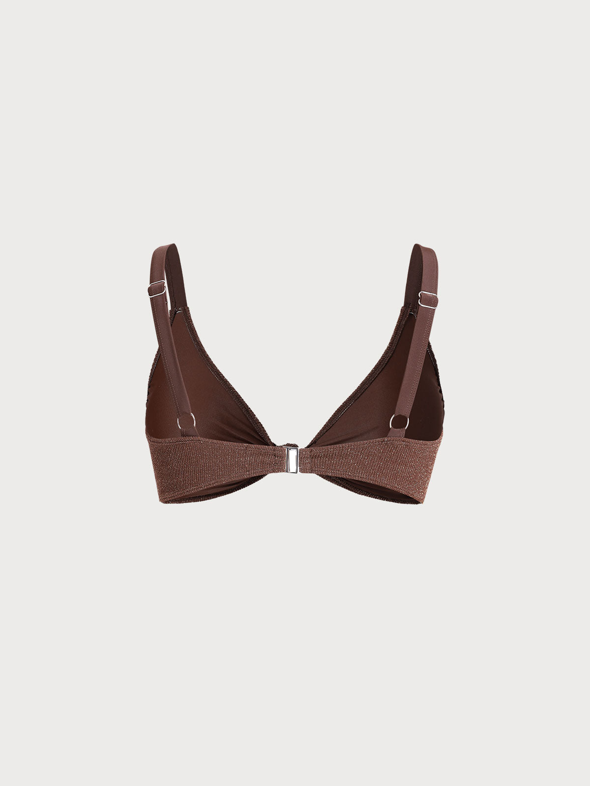 Dark Coffee Shimmer Plus Size Bikini Top