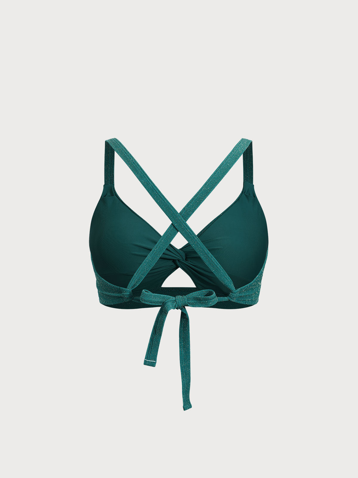 Green Lurex Twist Plus Size Bikini Top