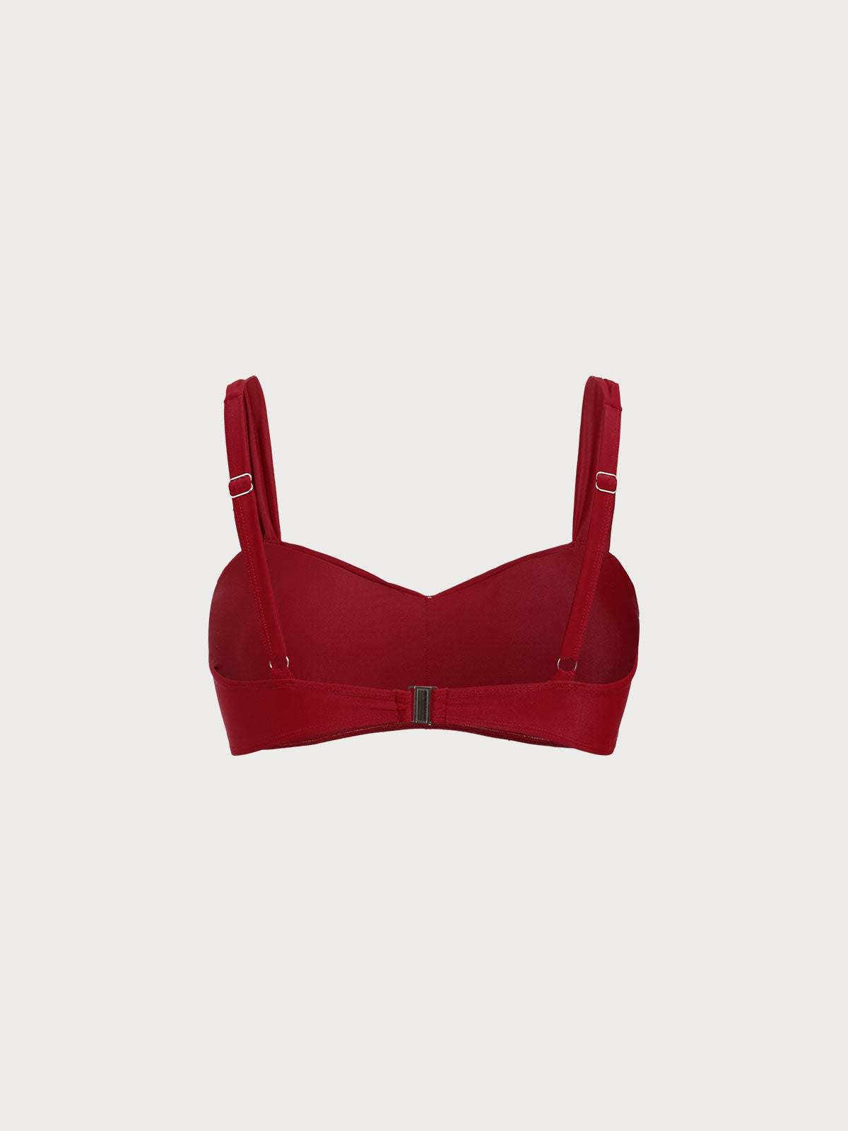 Red Ruched Plus Size Bikini Top