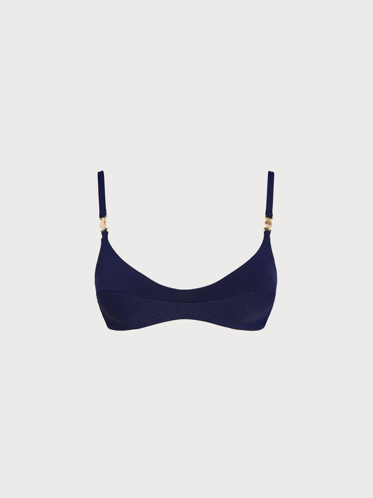Navy Gold-Accented Bikini Top