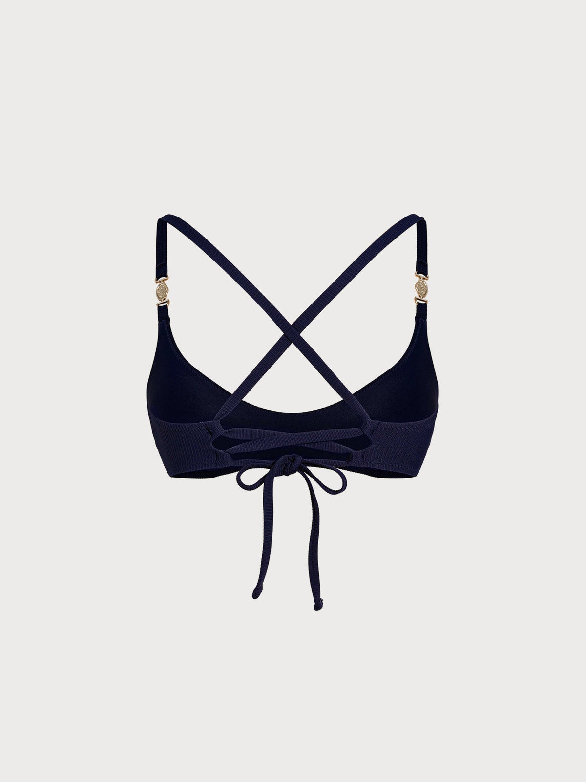 Navy Gold-Accented Bikini Top