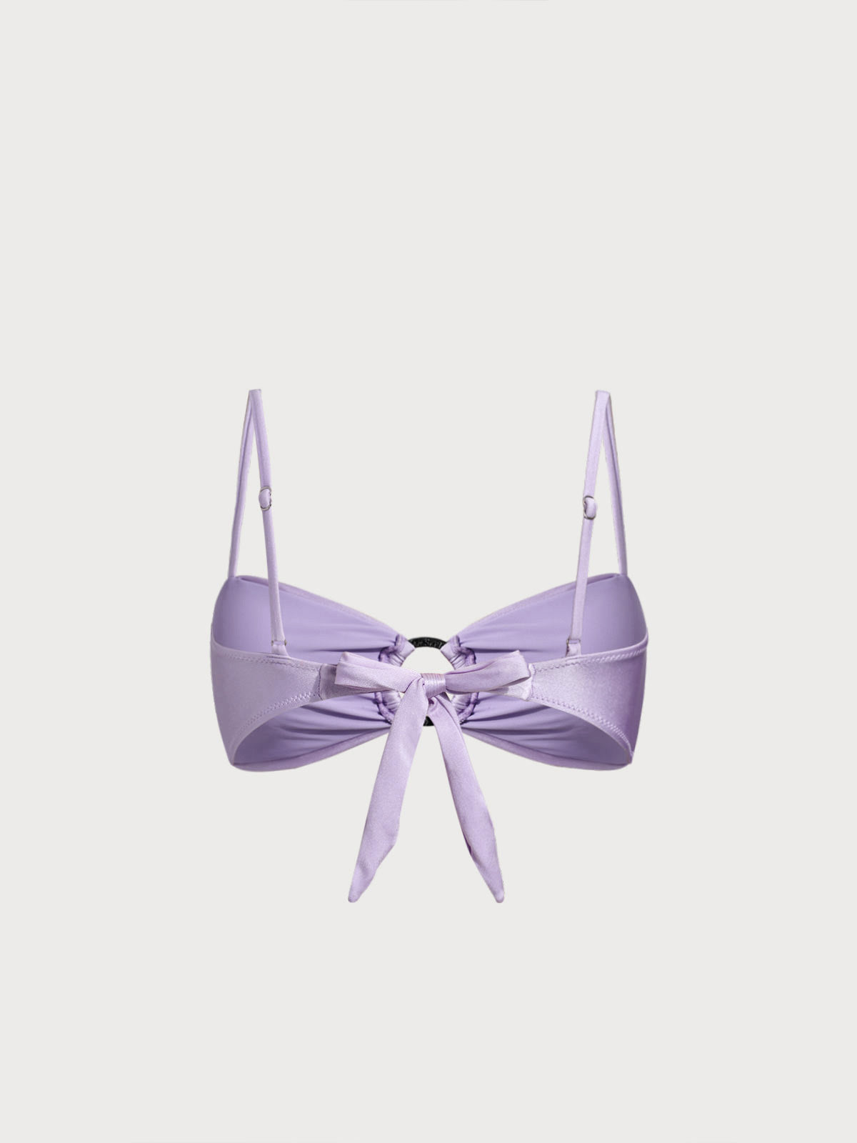 Purple Ruched O-Ring Bikini Top