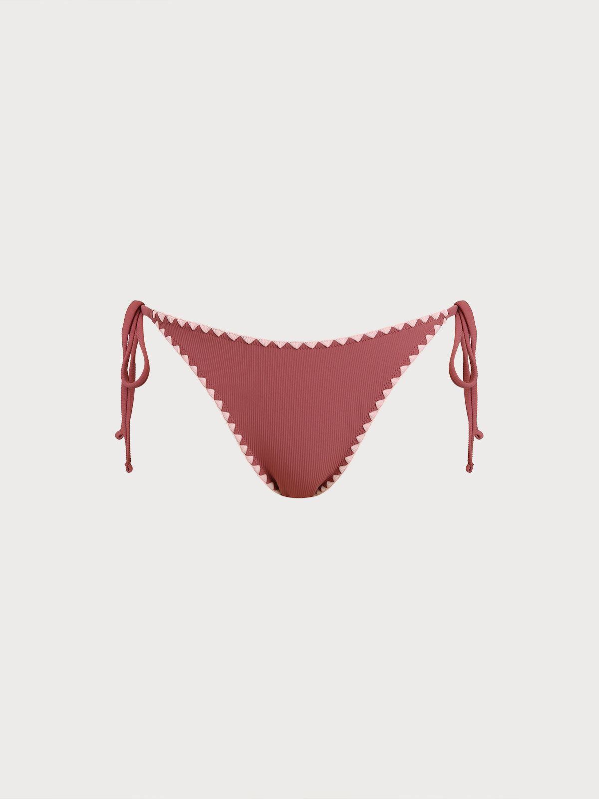 Brick Red Tie Stitch Bikini Bottom