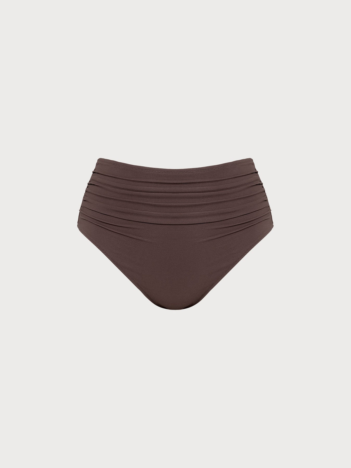 Coffee Ruched Plus Size Bikini Bottom