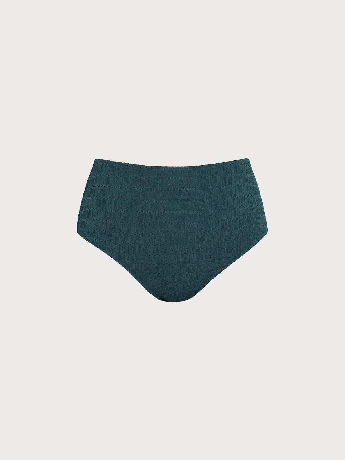 Dark Green Textured Plus Size Bikini Bottom