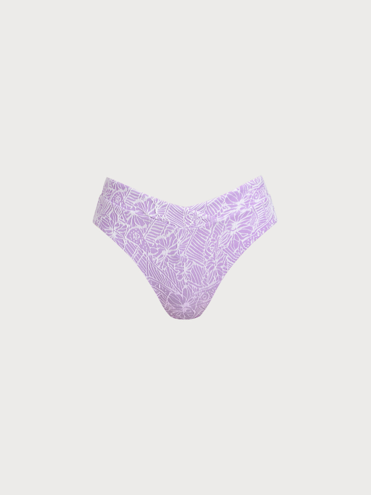 Purple Print High Waisted Bikini Bottom