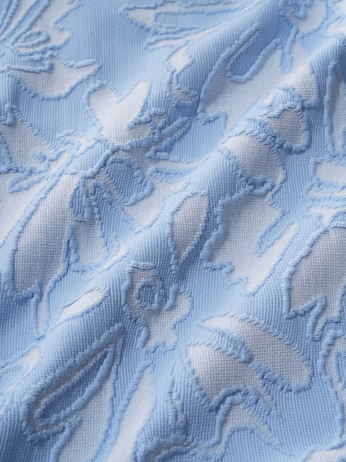 Light Blue Textured Full Coverage Bikini Bottom