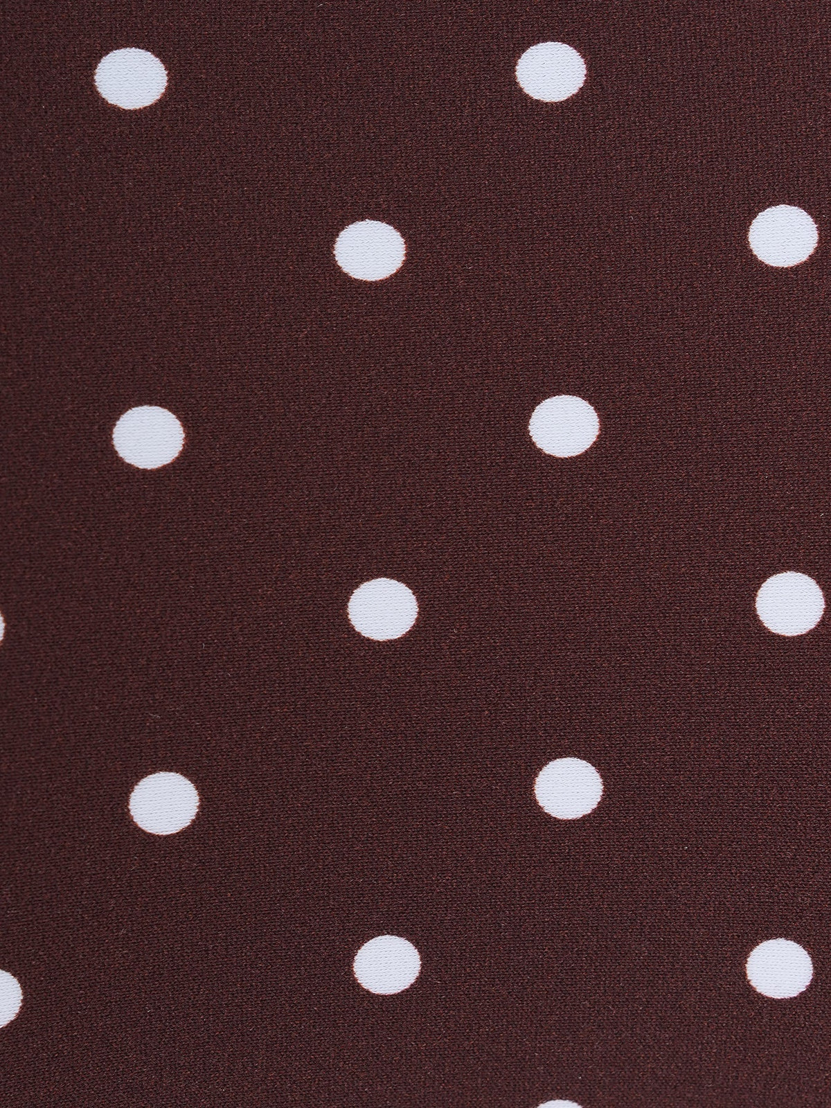 Brown Print Polka Dot Ruffled Bikini Bottom