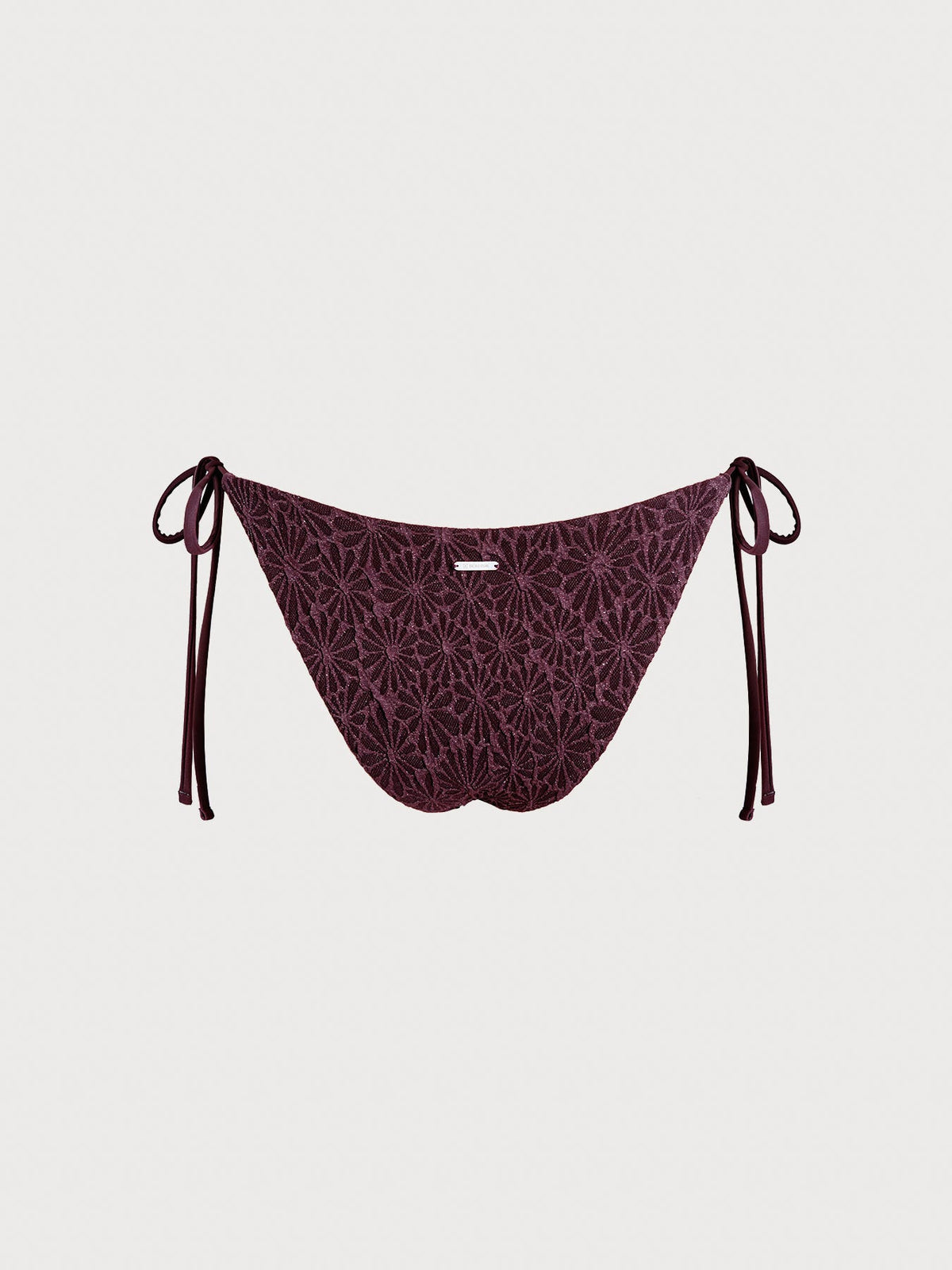 Dark Coffee Textured Tie Bikini Bottom