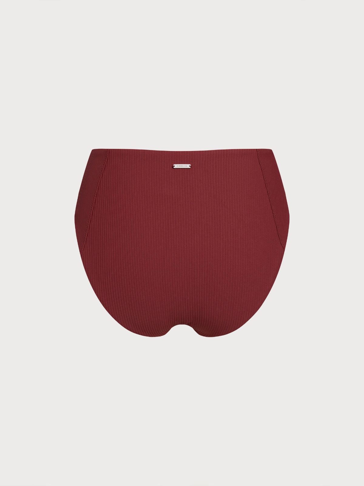 Wine Red Seam Full Coverage Bikini Bottom