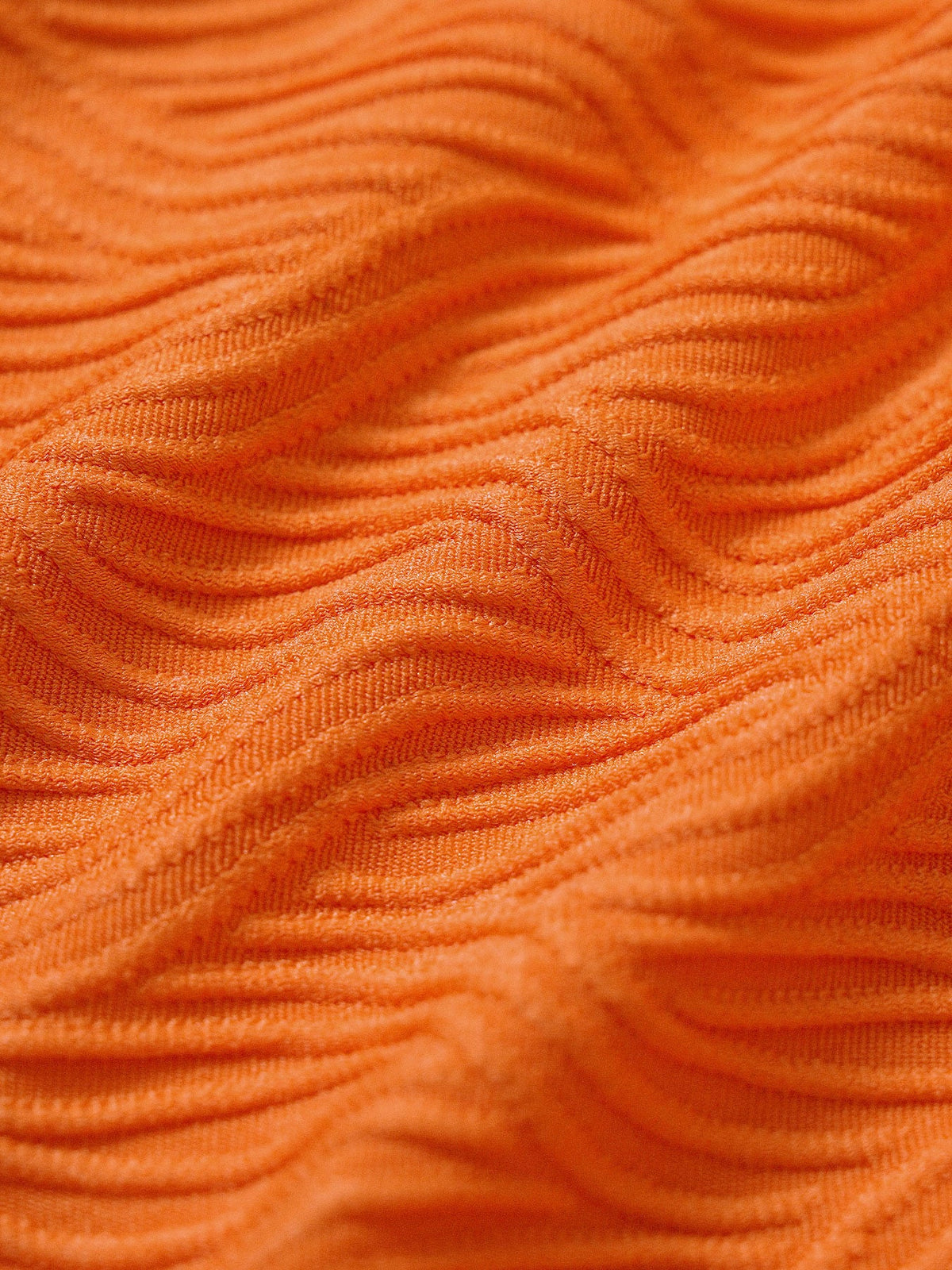 Orange Textured Accented Bikini Bottom