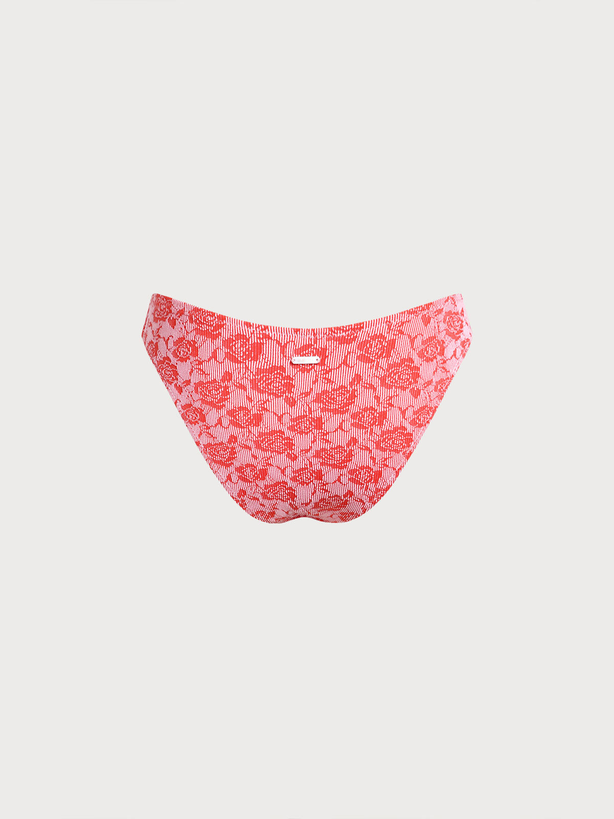 Red Rose Textured Bikini Bottom