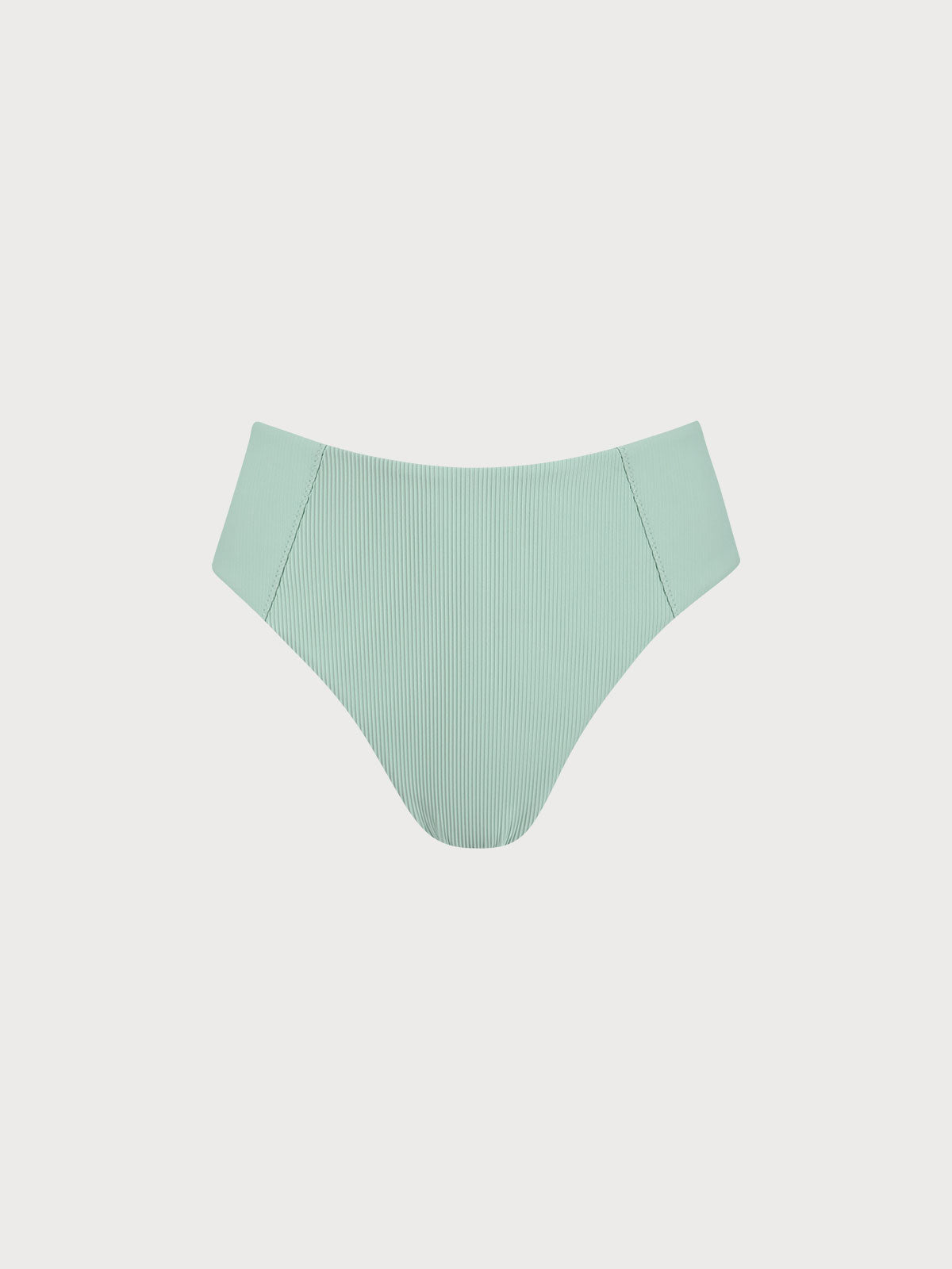 Cyan Ribbed Seam Full Coverage Bikini Bottom