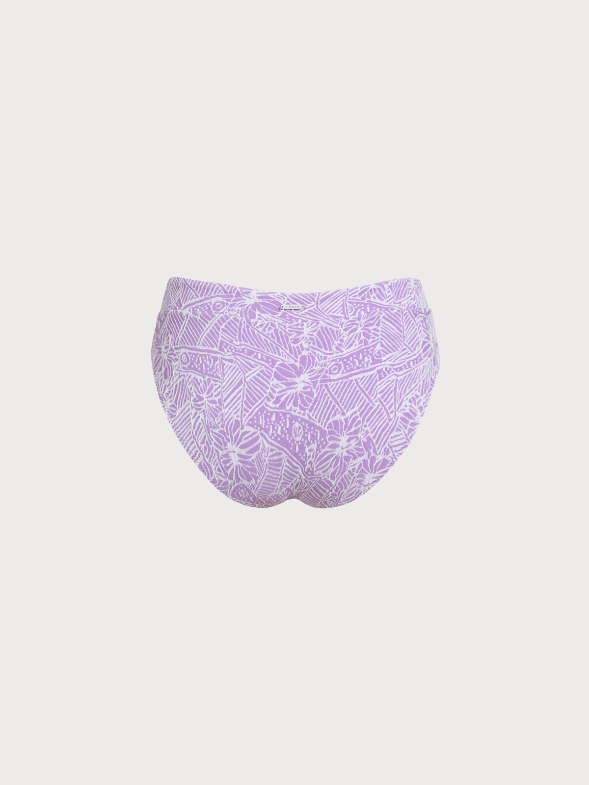 Purple Print High Waisted Bikini Bottom
