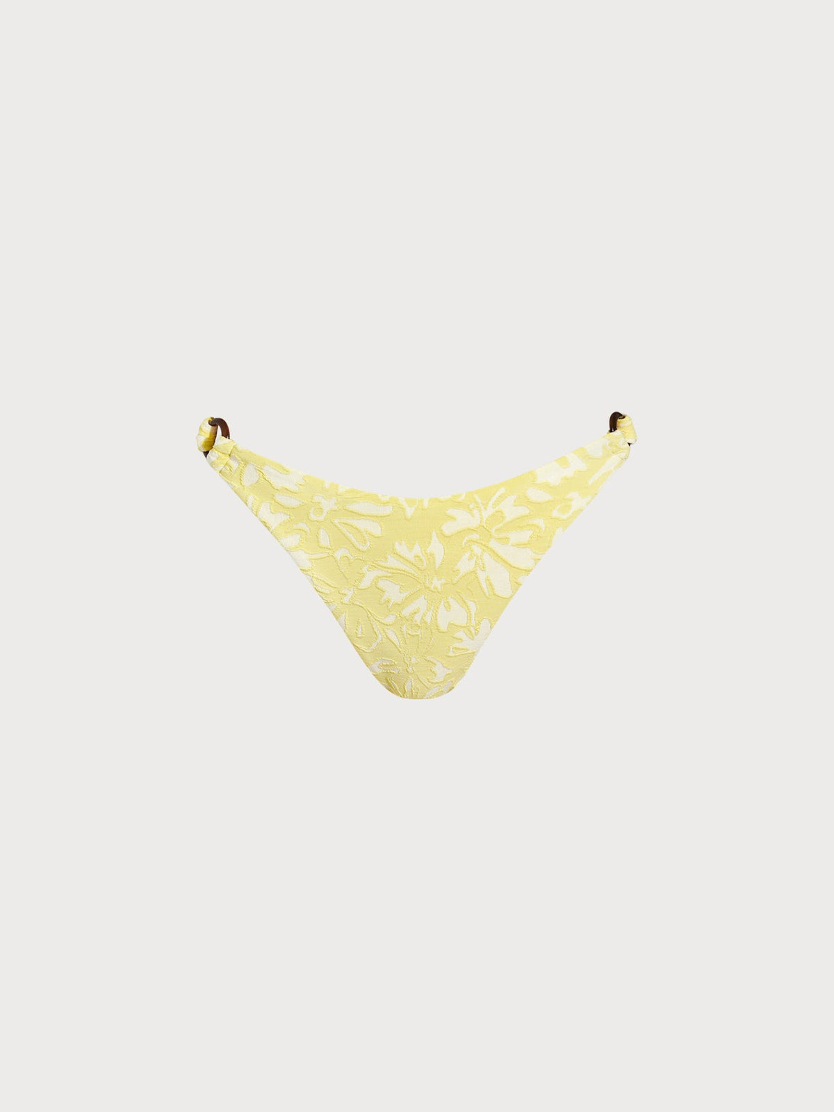 Yellow Textured O-Ring Bikini Bottom